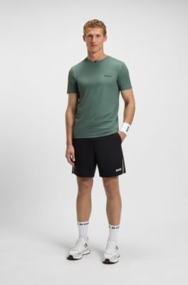Odour-control slim-fit T-shirt in stretch piqu&eacute;, Light Green