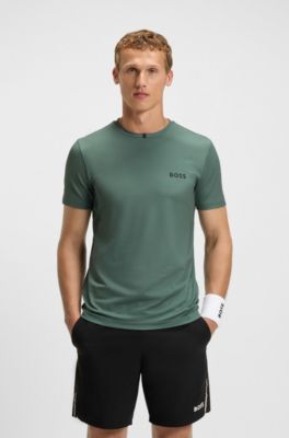 Odour-control slim-fit T-shirt in stretch piqu&eacute;, Light Green