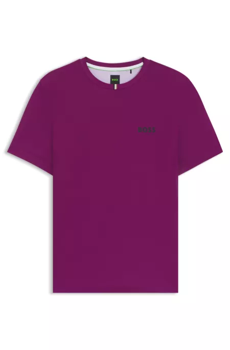 Odour-control slim-fit T-shirt in stretch piqué
