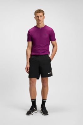 Camiseta slim fit de piqu&eacute; el&aacute;stico con control del olor, Pink