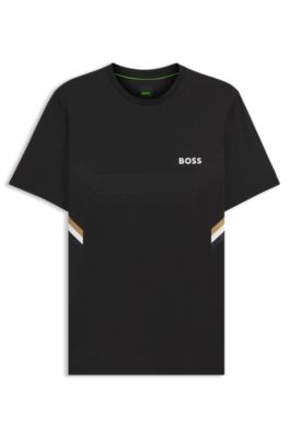 Camiseta slim fit deportiva con control de la humedad, Negro