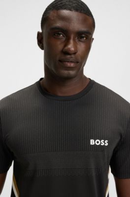 Camiseta slim fit deportiva con control de la humedad, Negro