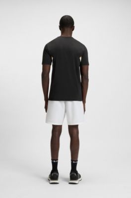 Active piqu&eacute; slim-fit T-shirt with moisture management, Black