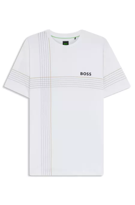 Active moisture-managing slim-fit T-shirt in stretch jersey