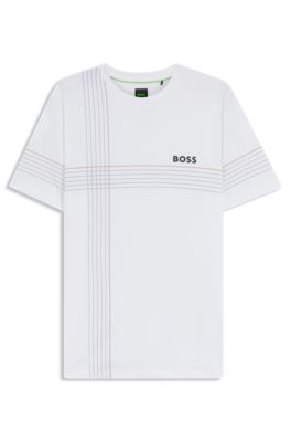 Camiseta slim fit deportiva de punto el&aacute;stico con control de la humedad, Blanco