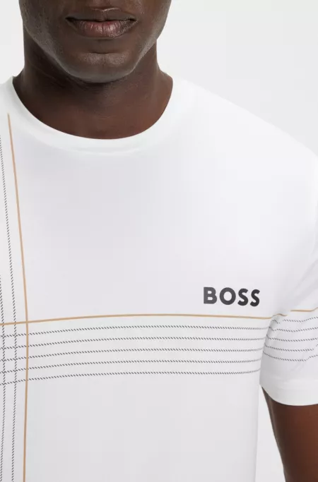 Active moisture-managing slim-fit T-shirt in stretch jersey