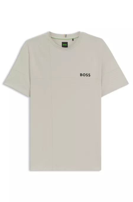 Active moisture-managing slim-fit T-shirt in stretch jersey