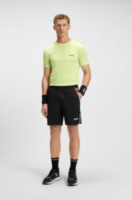 Active moisture-managing slim-fit T-shirt in stretch jersey, Light Green