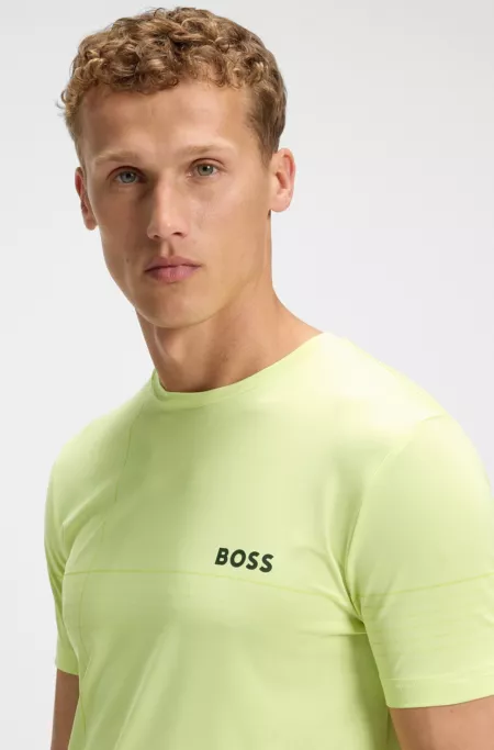 Active moisture-managing slim-fit T-shirt in stretch jersey