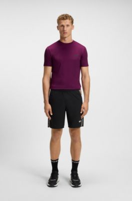 Camiseta slim fit deportiva de punto el&aacute;stico con control de la humedad, Pink