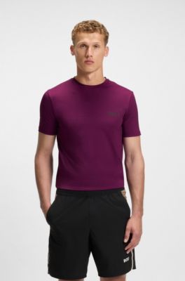 Camiseta slim fit deportiva de punto el&aacute;stico con control de la humedad, Pink