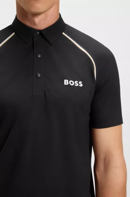 Active signature-stripe polo shirt with odour control