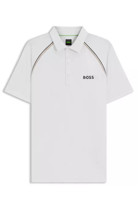 Active signature-stripe polo shirt with odour control