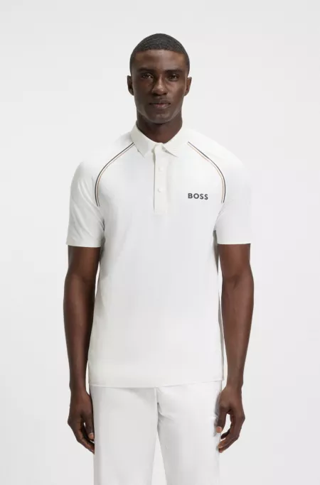 Active signature-stripe polo shirt with odour control