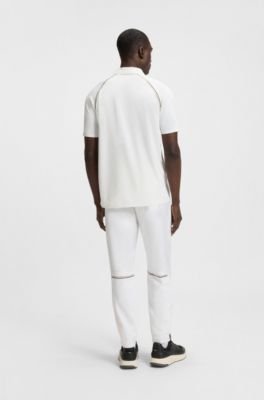 Polo slim fit deportivo con control del olor, Blanco