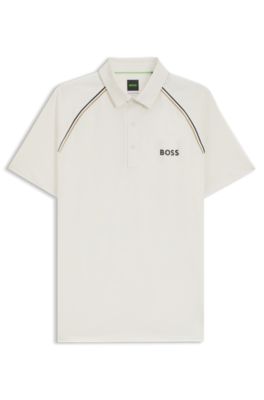 Polo slim fit deportivo con control del olor, Blanco
