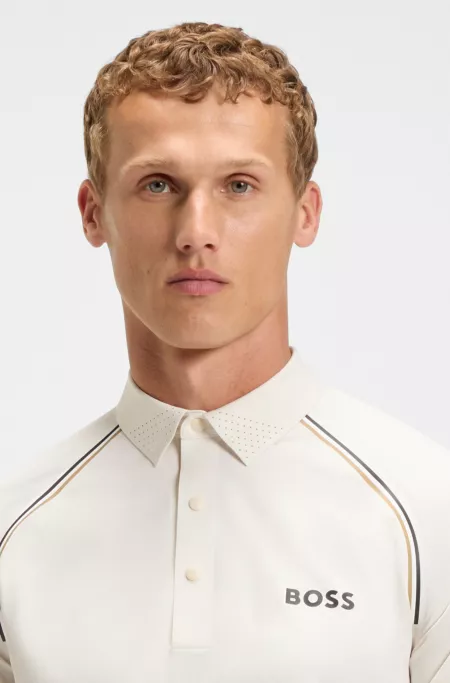 Active signature-stripe polo shirt with odour control
