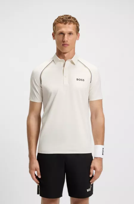 Active signature-stripe polo shirt with odour control