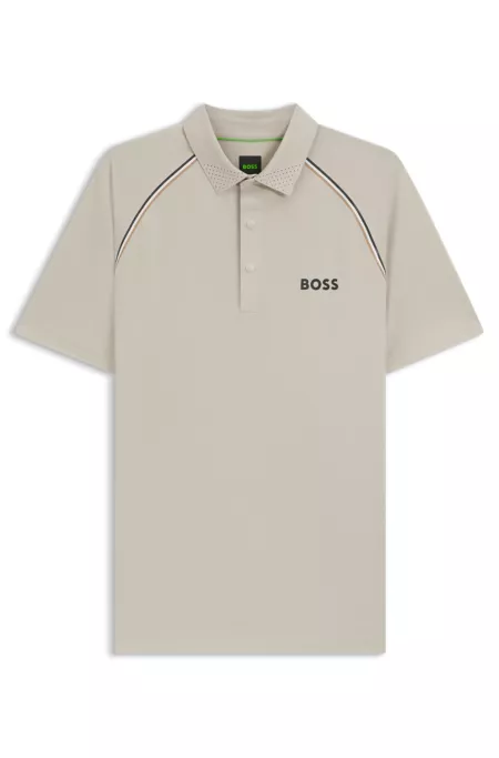 Active signature-stripe polo shirt with odour control