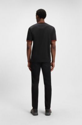 Camiseta de algod&oacute;n Porsche x BOSS con acabado con control de la humedad, Negro