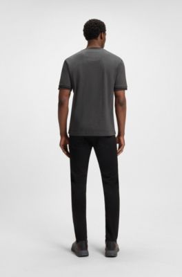 Camiseta de algod&oacute;n Porsche x BOSS con acabado con control de la humedad, Gris oscuro