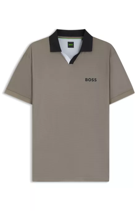 Active colour-blocked slim-fit polo shirt in ripstop fabric