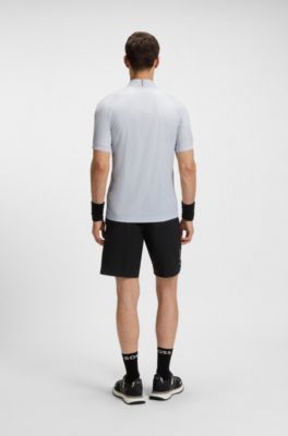 Polo slim fit de secado r&aacute;pido en tejido antidesgarros el&aacute;stico, Gris claro