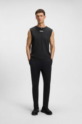 D&eacute;bardeur Actif en tissu stretch avec rayures au dos, Noir