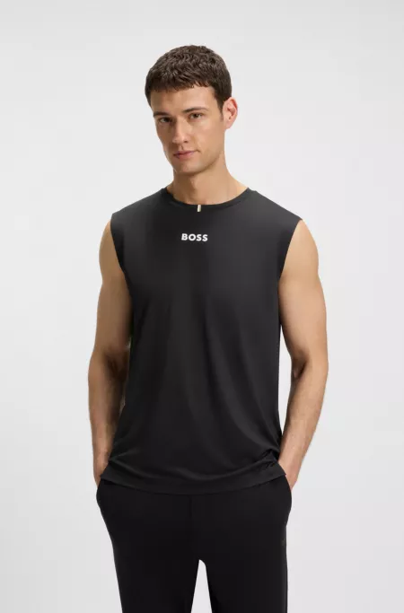 Active quick-dry tank top with contrast logo
