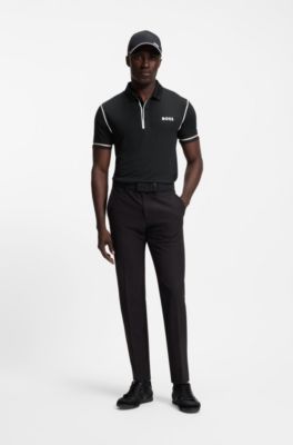 Active Paddy golf polo shirt in ripstop fabric, Black