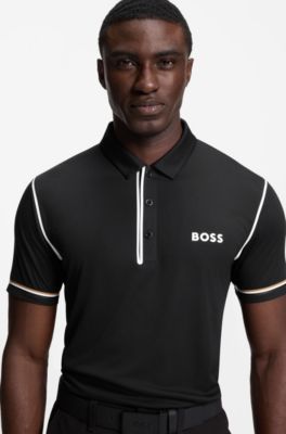 Active Paddy golf polo shirt in ripstop fabric, Black