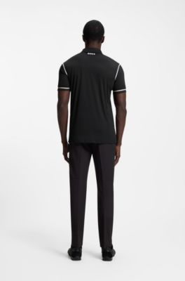 Polo de golf Active Paddy en tejido antidesgarros, Negro