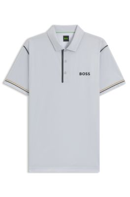 Active Paddy golf polo shirt in ripstop fabric, Light Grey
