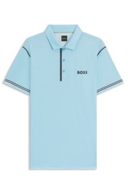 Active Paddy golf polo shirt in ripstop fabric, Light Blue