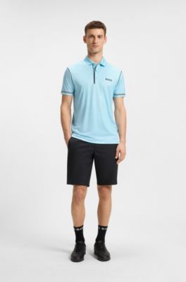 Polo de golf Paddy actif en tissu ripstop, bleu clair
