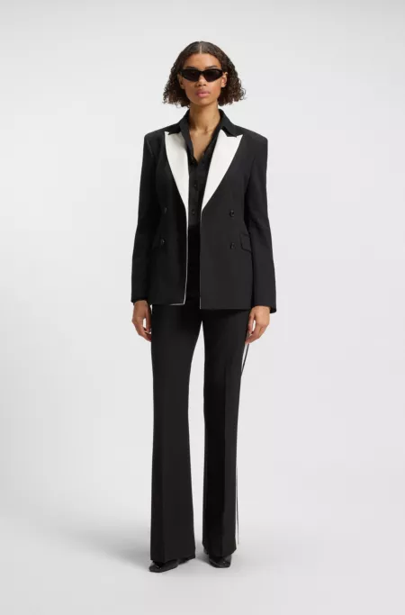 Oversized-fit blouse with burnout pattern