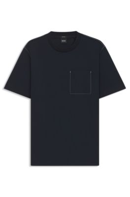 HUGO BLUE★Noretto 01 半袖Tシャツ Black【送料関税込】 NORETTO T-shirt with contrast print brand HUGO BLUE