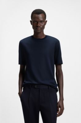 Regular-fit T-shirt mercerised cotton and silk