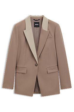 Relaxed-fit blazer with colour-blocked lapel