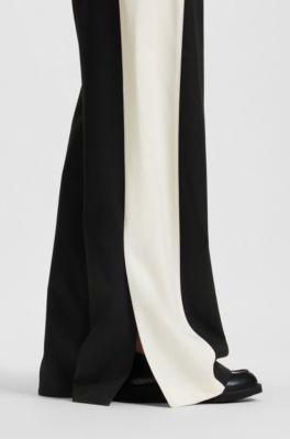 Pantalones regular fit con bloques de color, Negro