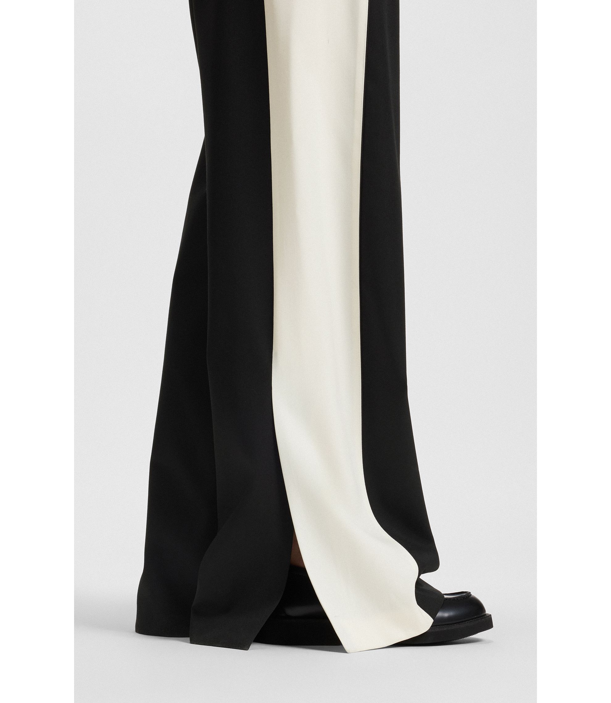 BOSS - Regular-fit trousers with colour-blocking - Black