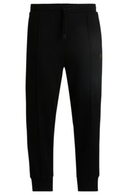 Bas de surv&ecirc;tement en coton m&eacute;lang&eacute; avec monogramme Double&nbsp;B, Noir