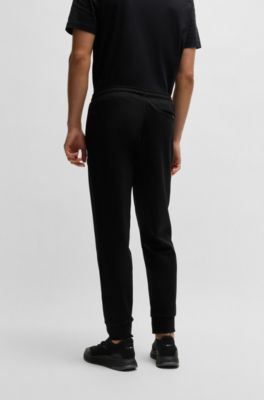 Bas de surv&ecirc;tement en coton m&eacute;lang&eacute; avec monogramme Double&nbsp;B, Noir