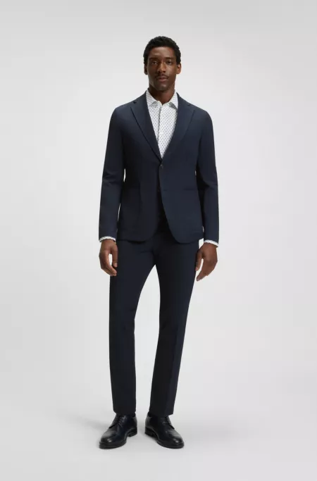 Packable slim-fit jacket in water-repellent stretch fabric