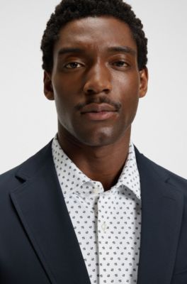 Veste sans manches pliable Slim en tissu stretch d&eacute;perlant, Bleu fonc&eacute;