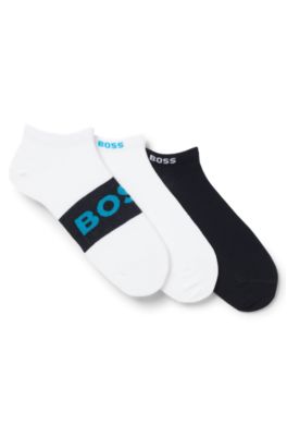 Three-pack of cotton-blend socks in an ankle length, Patterned