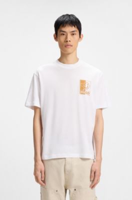 Logo-artwork T-shirt in cotton jersey, White