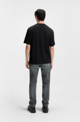 Logo-artwork T-shirt in cotton jersey, Black