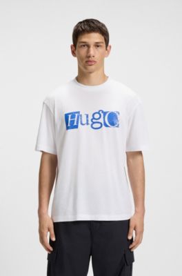T-shirt en jersey de coton &agrave; logo imprim&eacute; graphique, Blanc