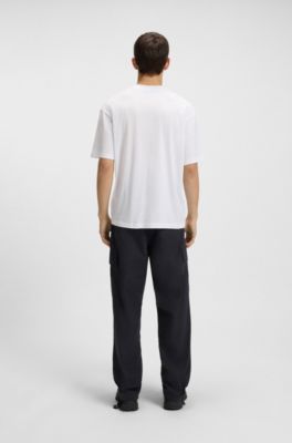 T-shirt en jersey de coton &agrave; logo imprim&eacute; graphique, Blanc